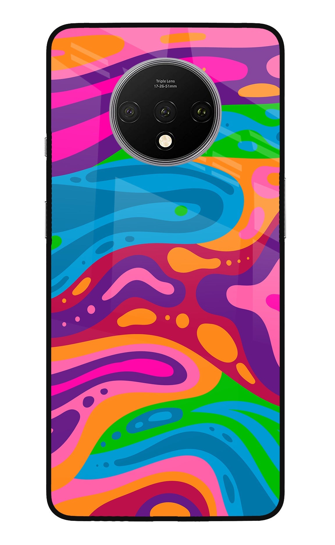 Trippy Pattern Oneplus 7T Glass Case