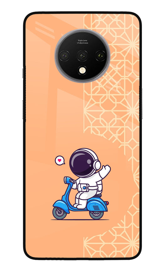 Cute Astronaut Riding Oneplus 7T Glass Case