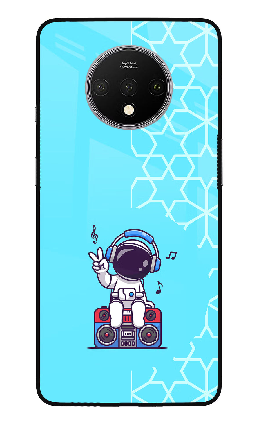 Cute Astronaut Chilling Oneplus 7T Back Cover, Glass case