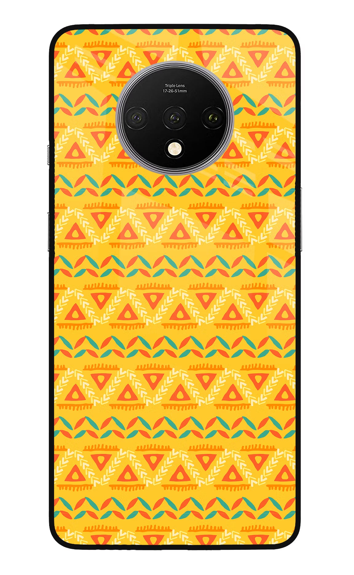 Tribal Pattern Oneplus 7T Glass Case Back Cover by Casekaro
