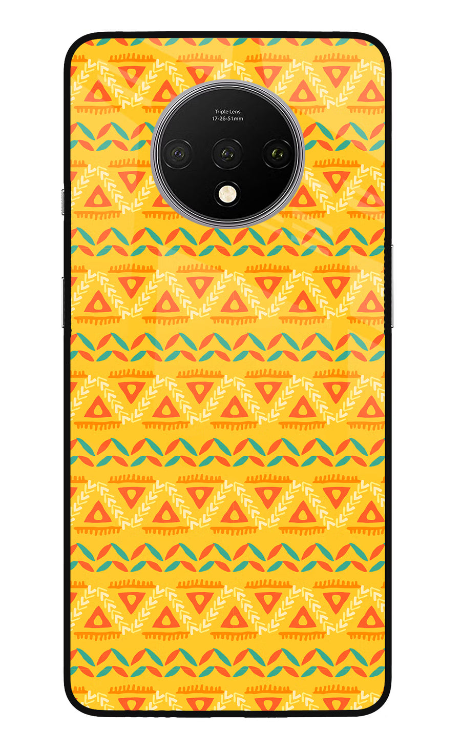 Tribal Pattern Oneplus 7T Back Cover, Glass case
