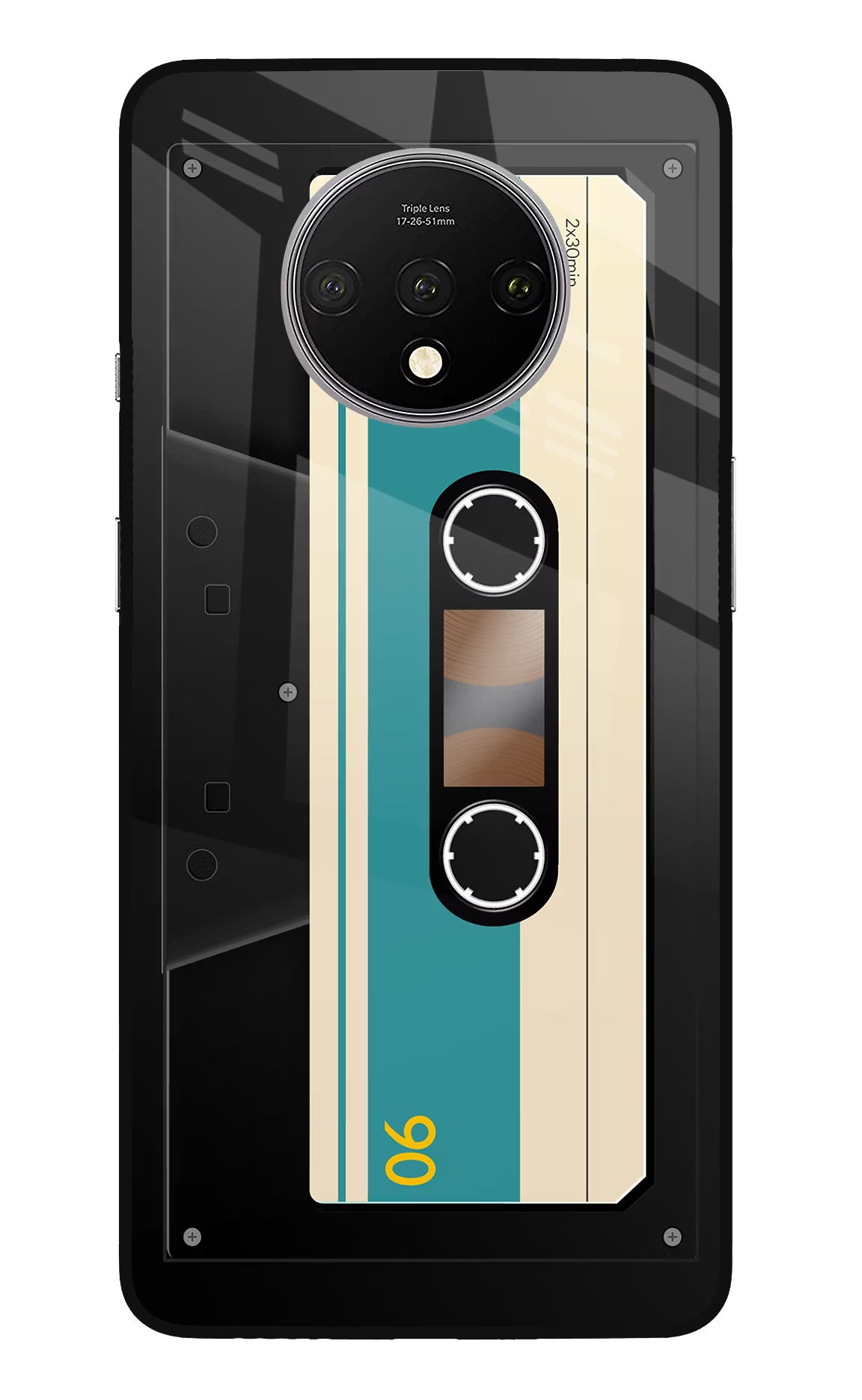 Cassette Oneplus 7T Glass Case Back Cover by Casekaro