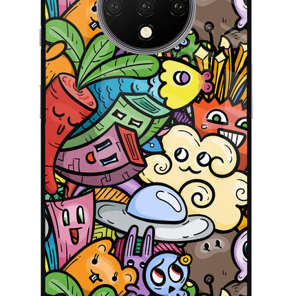 Veggie Doodle Oneplus 7T Glass Case