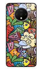 Veggie Doodle Oneplus 7T Glass Case Back Cover by Casekaro