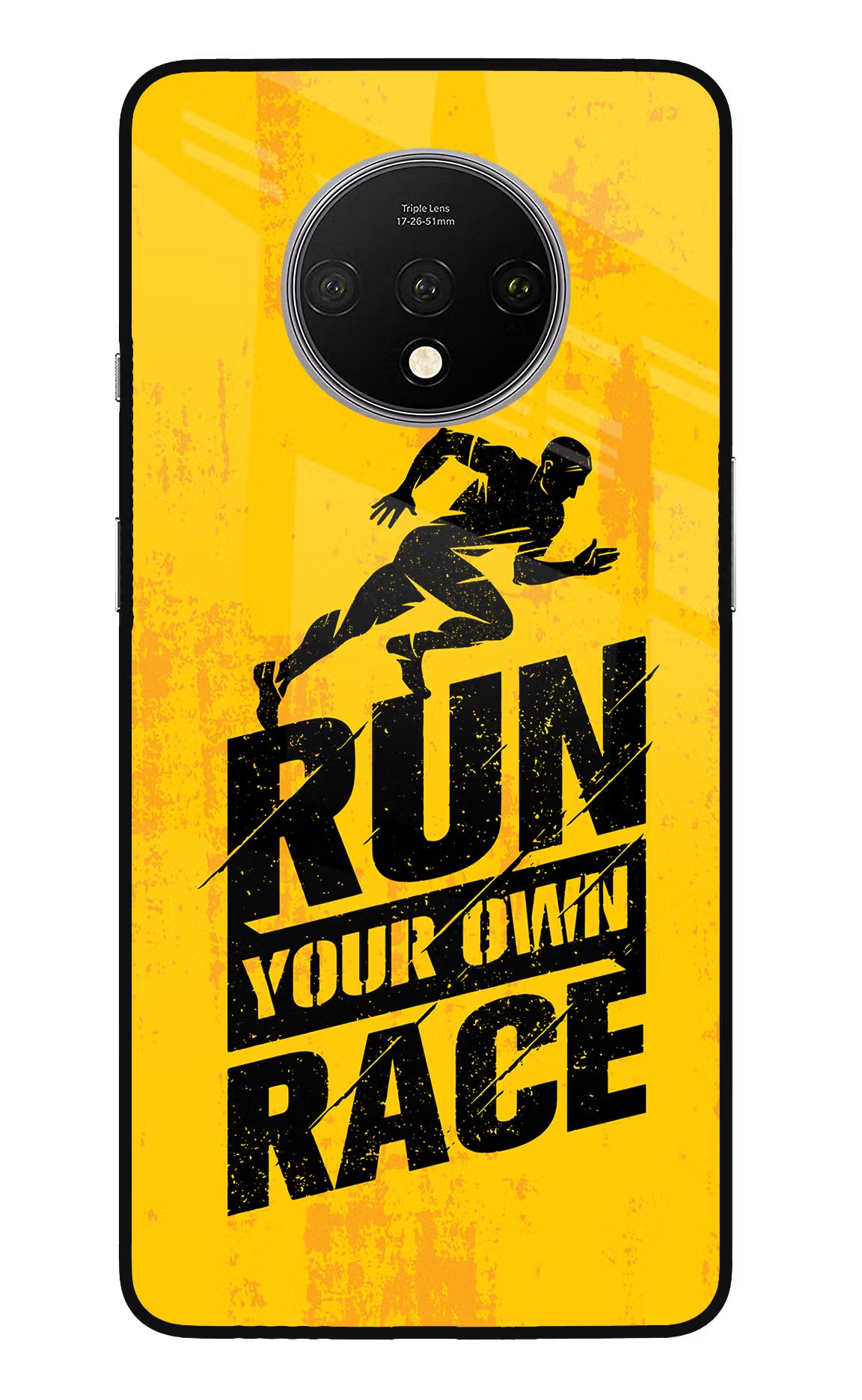 Run Your Own Race Oneplus 7T Glass Case Back Cover by Casekaro