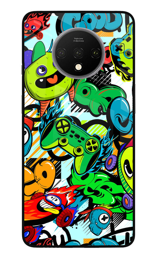 Game Doodle Oneplus 7T Glass Case