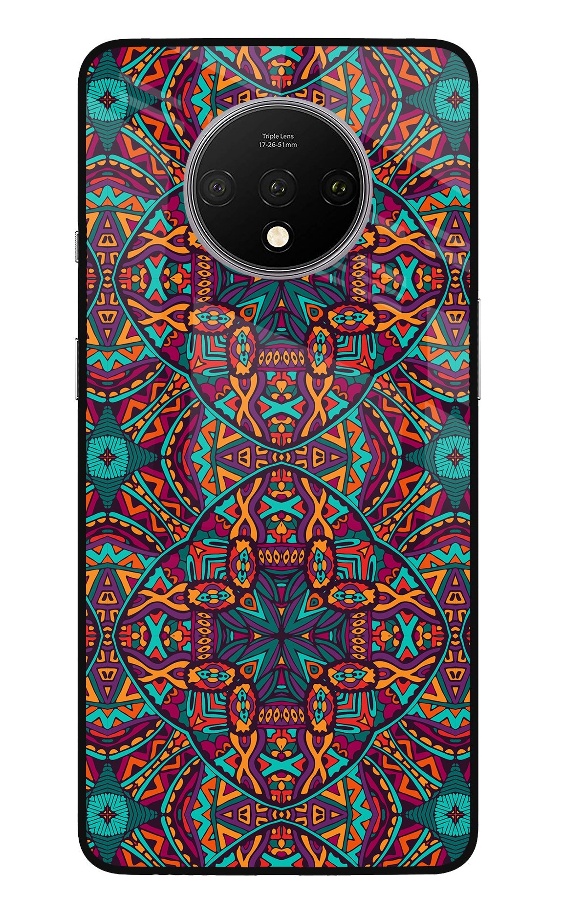 Colour Mandala Oneplus 7T Glass Case