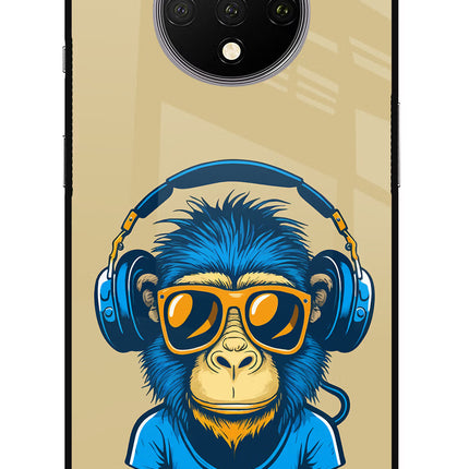 Monkey Headphone Oneplus 7T Glass Case