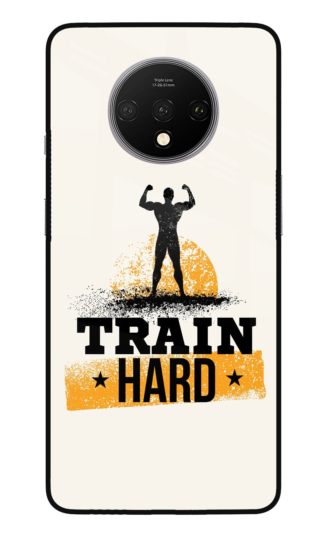 Train Hard Oneplus 7T Glass Case