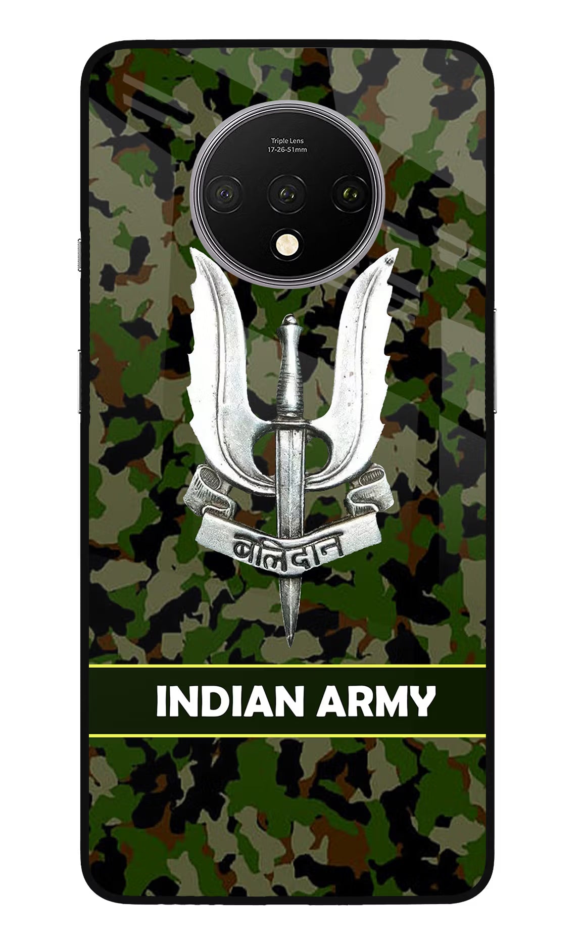 Balidan Indian Logo Oneplus 7T Glass Case Back Cover by Casekaro