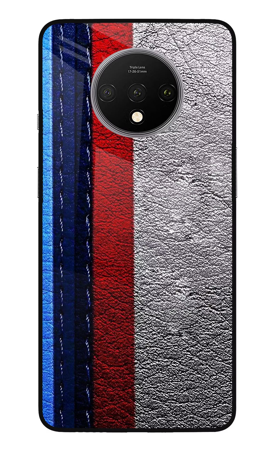 BMW Stripes Oneplus 7T Glass Case Back Cover by Casekaro