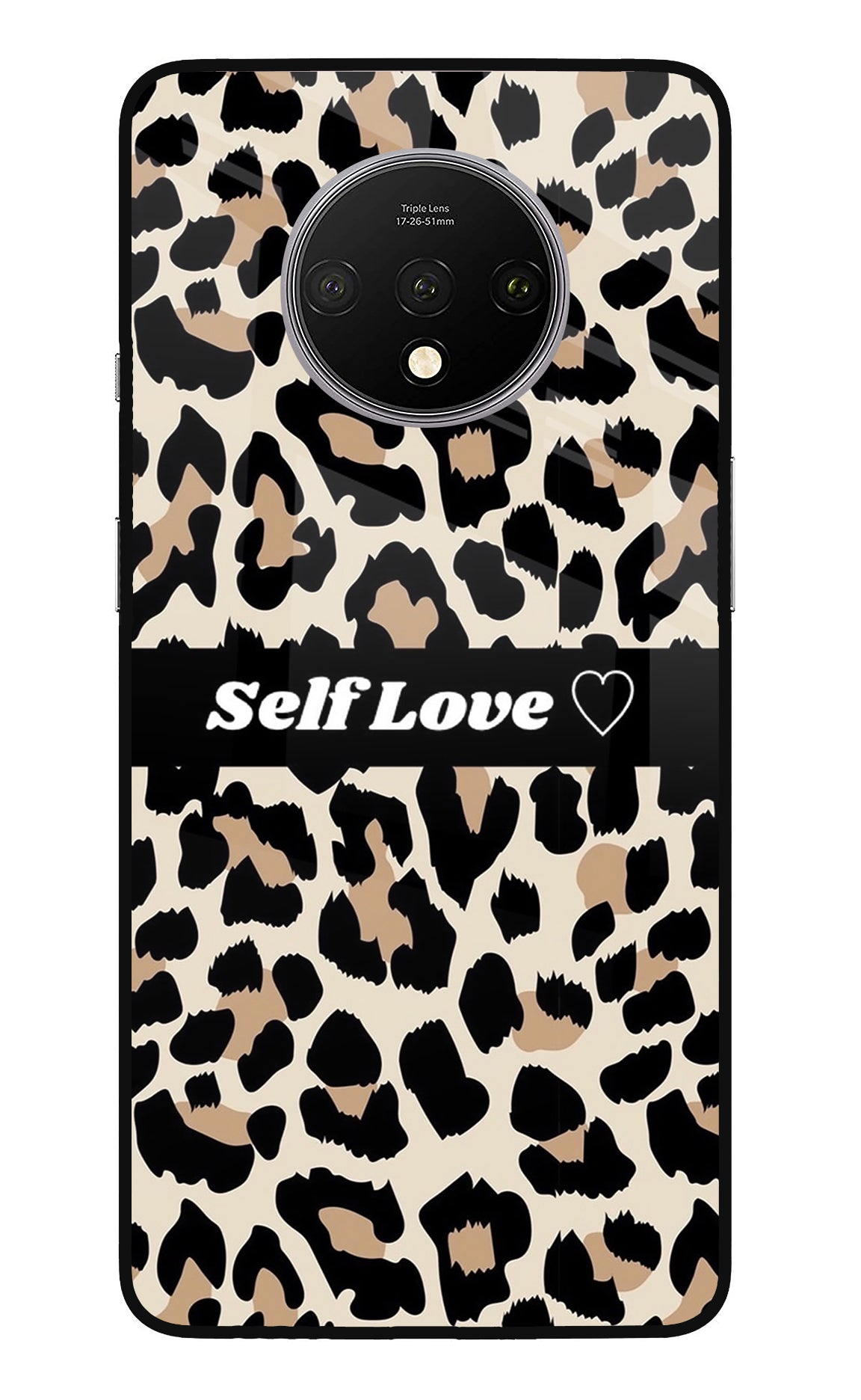 Leopard Print Self Love Oneplus 7T Glass Case