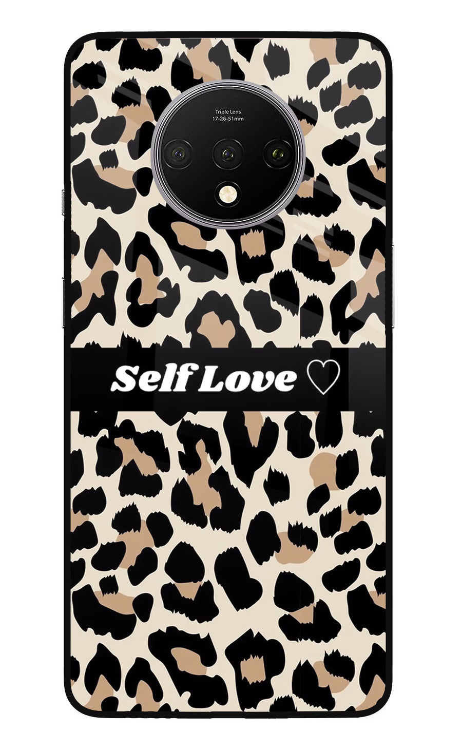 Leopard Print Self Love Oneplus 7T Back Cover, Glass case