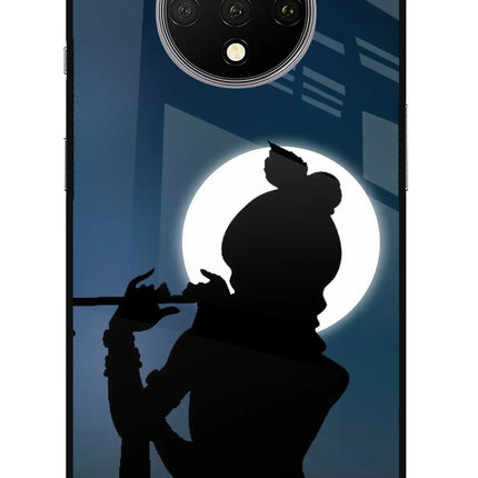 Shri Krishna Silhouette Oneplus 7T Glass Case