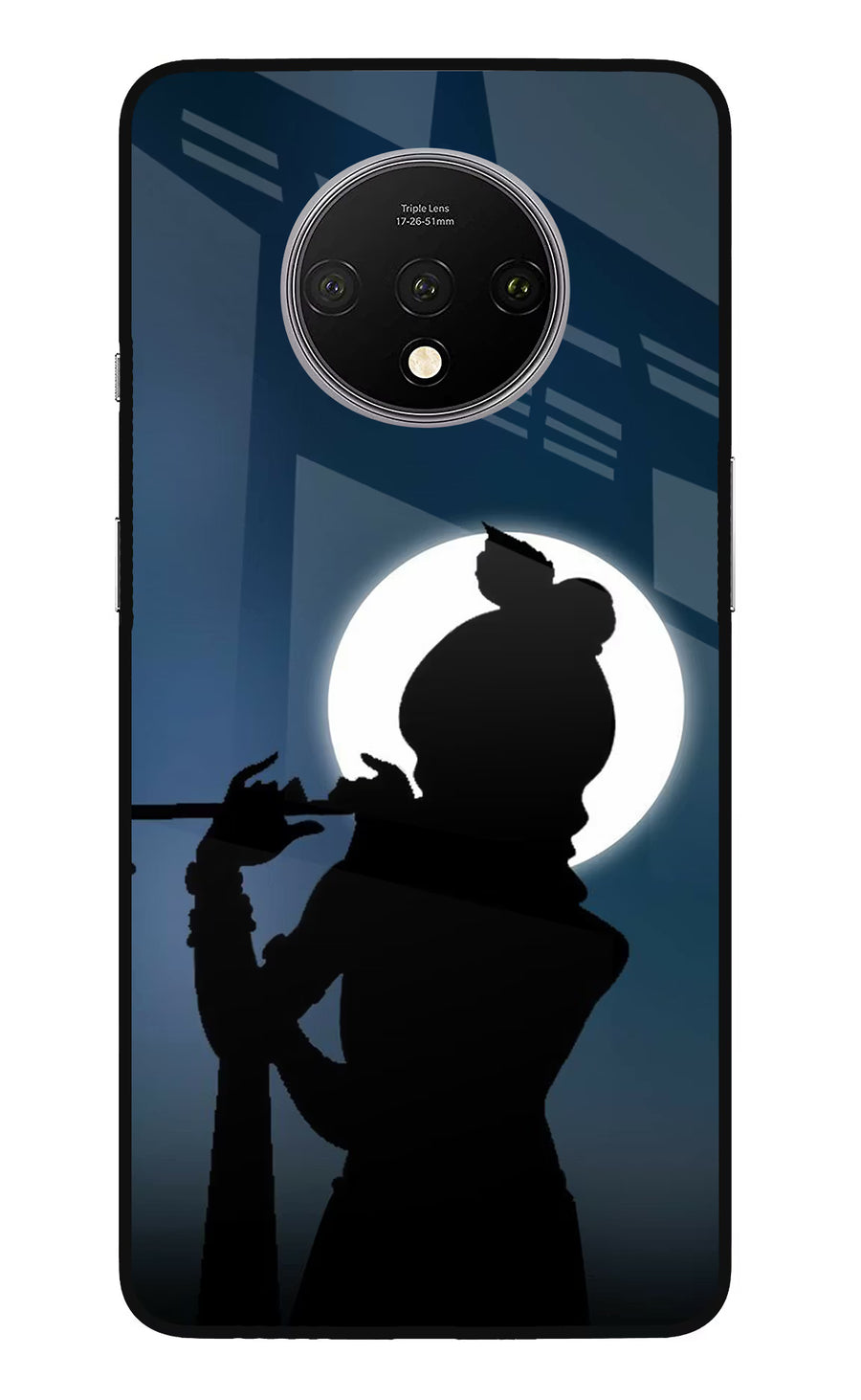 Shri Krishna Silhouette Oneplus 7T Back Cover, Glass case