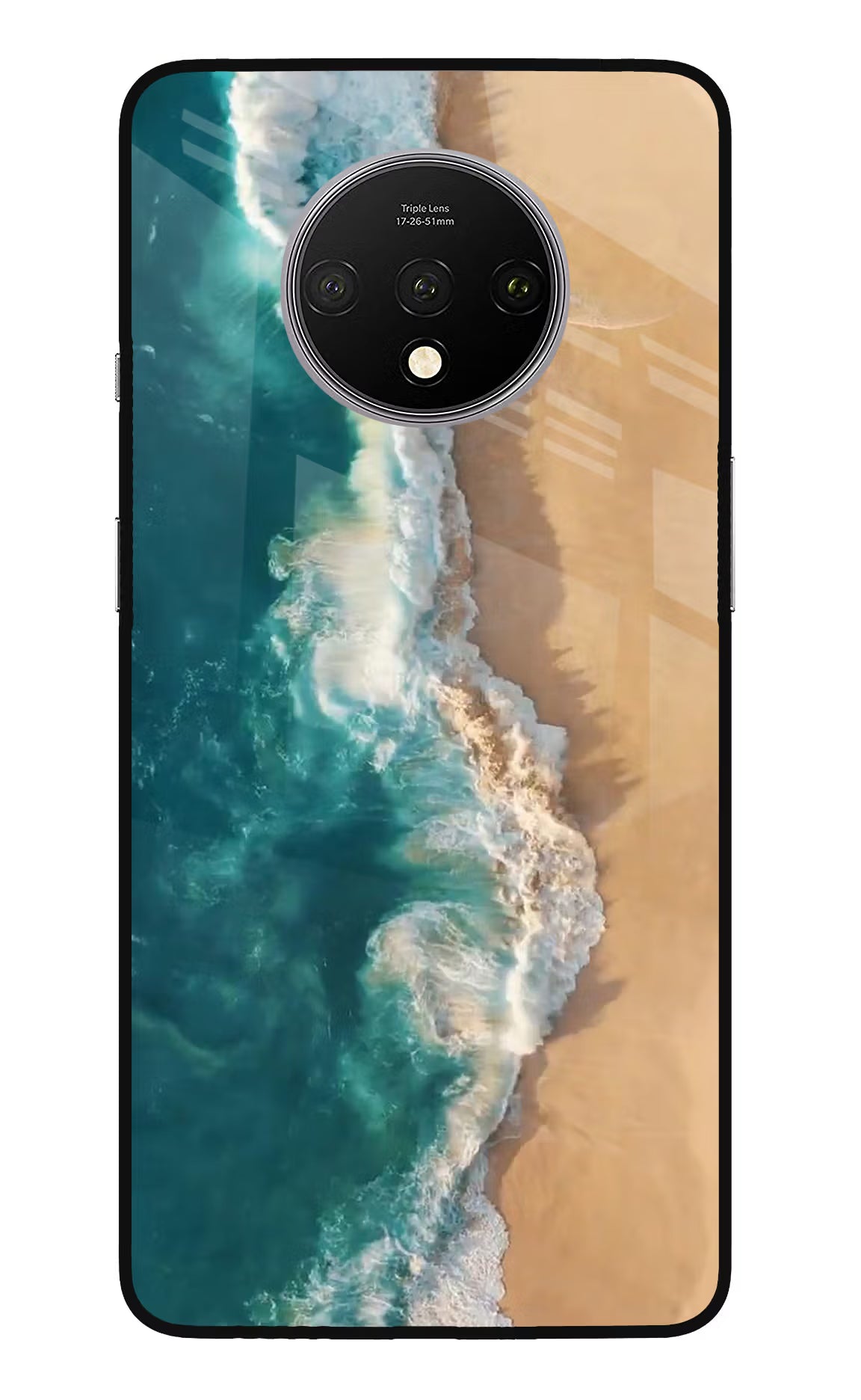 Ocean Beach Oneplus 7T Glass Case Back Cover by Casekaro