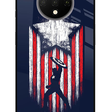 Captain America Marvel Art Oneplus 7T Glass Case