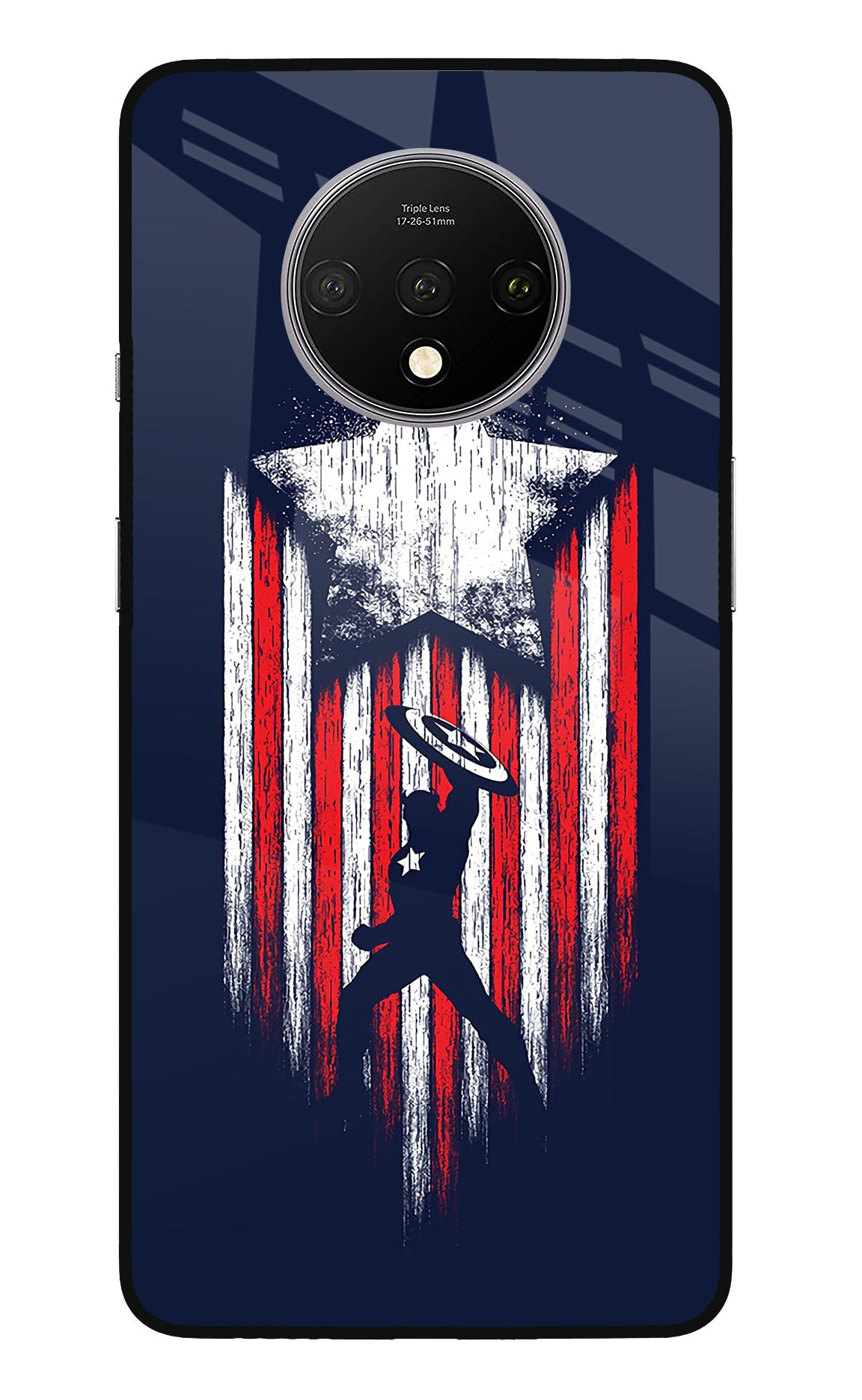 Captain America Marvel Art Oneplus 7T Glass Case