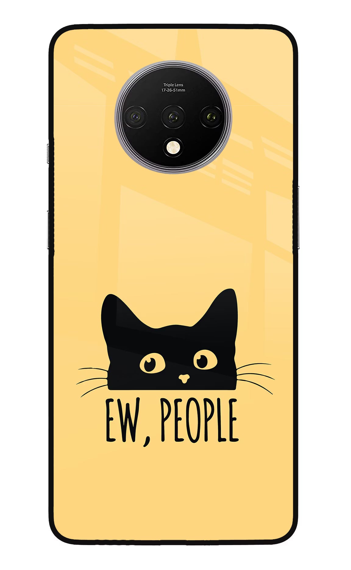 Ew People Catitude Oneplus 7T Glass Case Back Cover by Casekaro