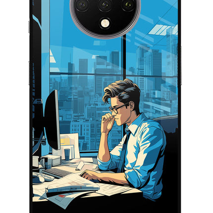 Focused Hustler (AI Generated) Oneplus 7T Glass Case