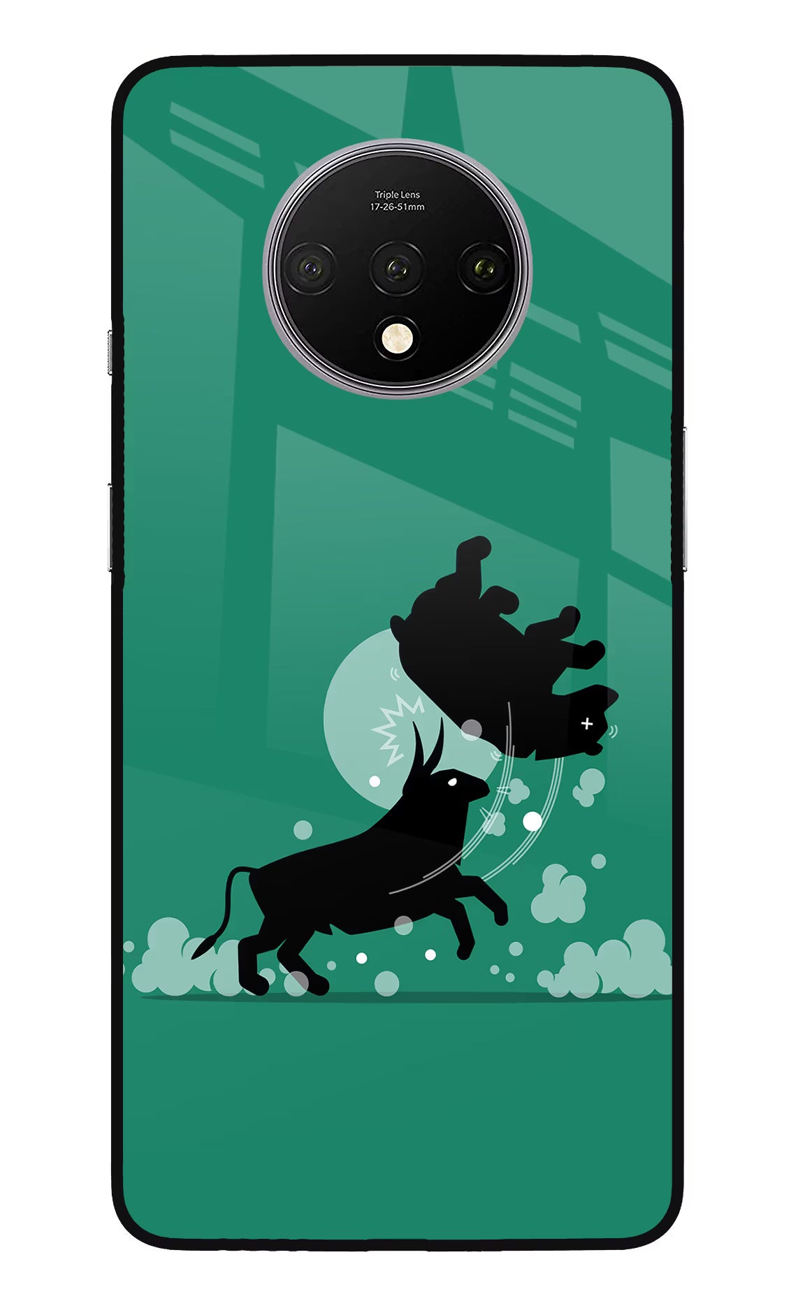 Bull Conqueror Oneplus 7T Glass Case