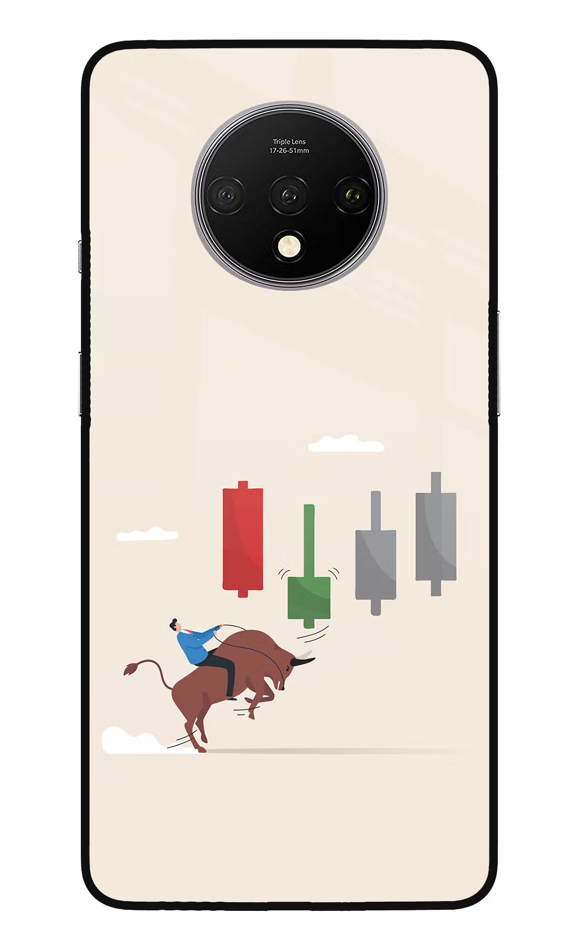 Bull Trading Momentum Oneplus 7T Glass Case