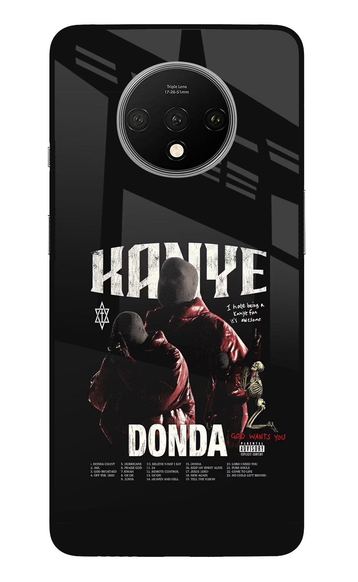Donda Kanye West Oneplus 7T Glass Case Back Cover by Casekaro