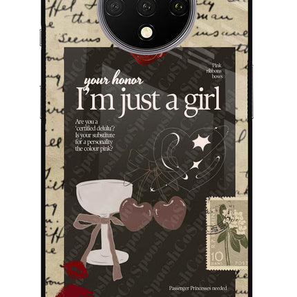 I am just a girl Oneplus 7T Glass Case