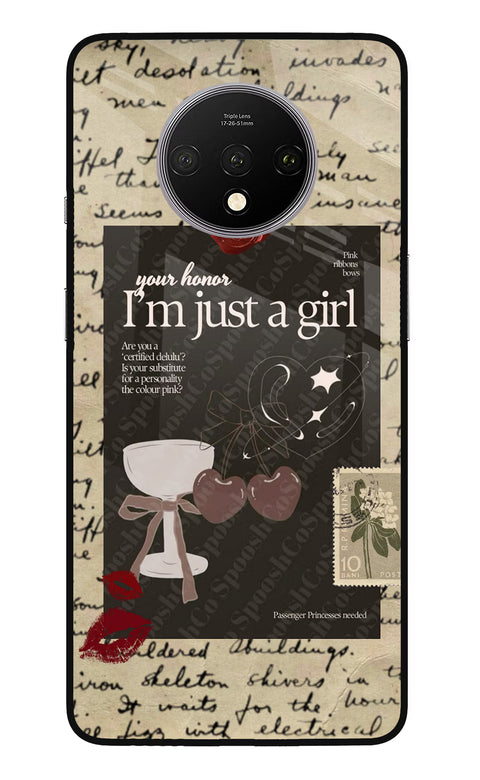 I am just a girl Oneplus 7T Glass Case