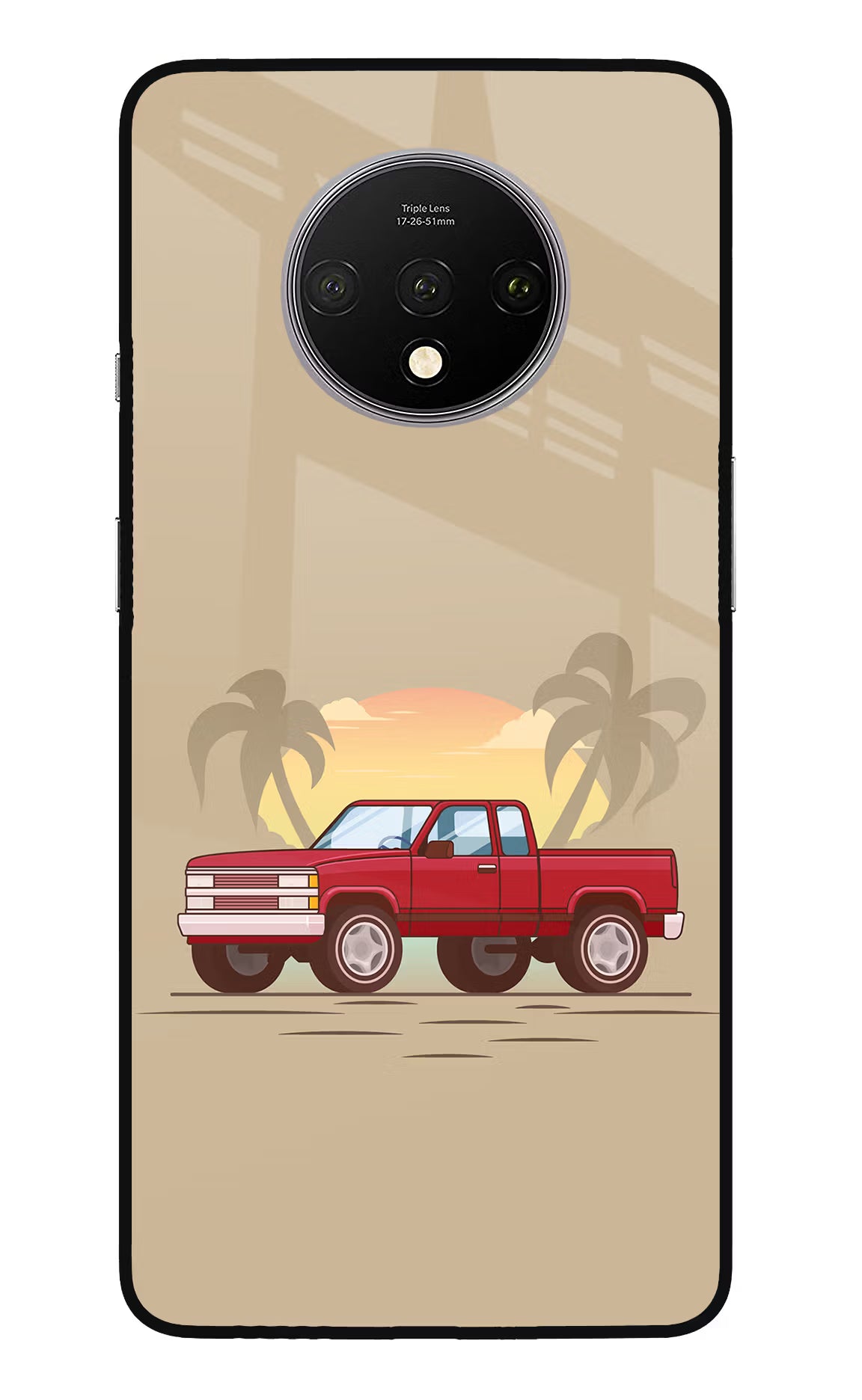 Desert Classic Drive Oneplus 7T Glass Case Back Cover by Casekaro