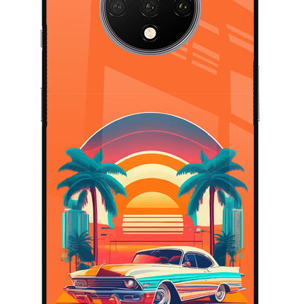 Palm Drive 80s Oneplus 7T Glass Case