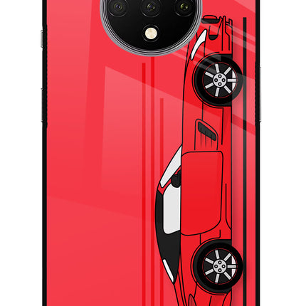 Red Velocity Oneplus 7T Glass Case