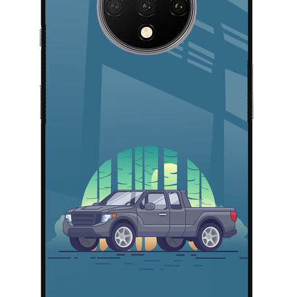 Retro Garage Vibe Oneplus 7T Glass Case