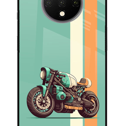 Striped Moto Drift Oneplus 7T Glass Case