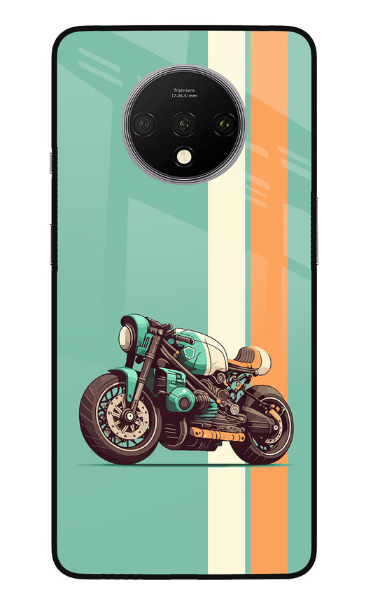 Striped Moto Drift Oneplus 7T Glass Case