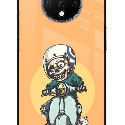 Undead Biker Oneplus 7T Glass Case