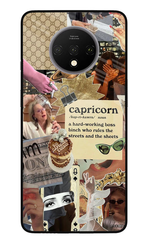 Capricorn Zodiac Oneplus 7T Glass Case