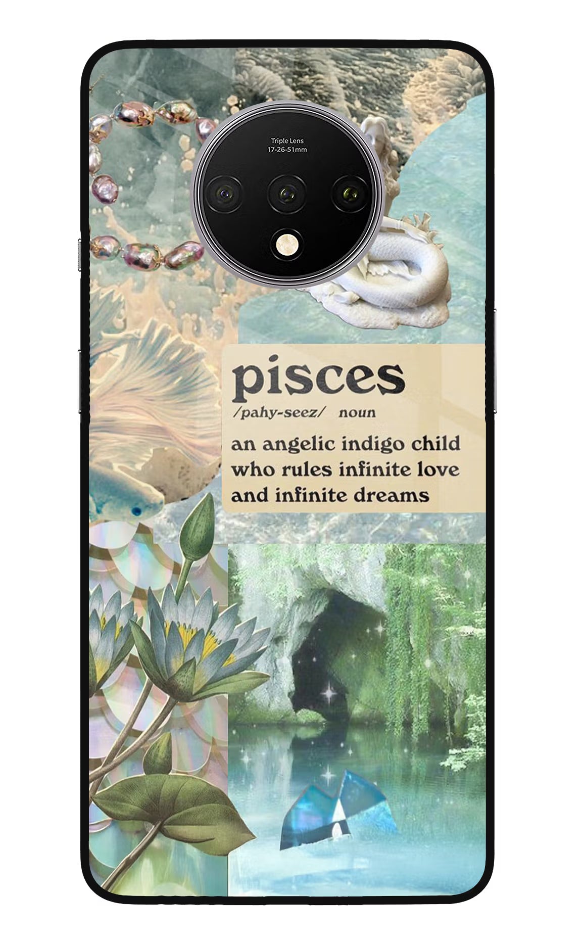 Pisces Zodiac Oneplus 7T Glass Case Back Cover by Casekaro