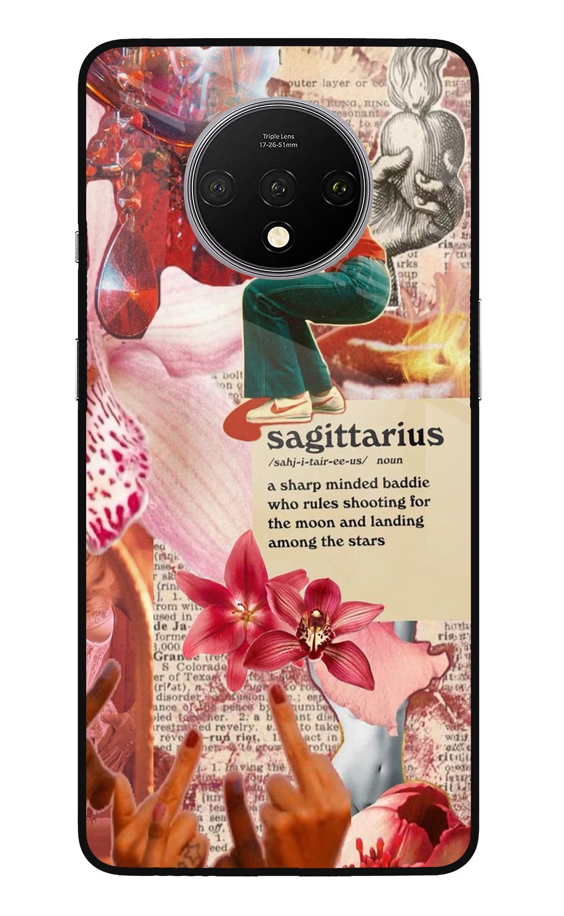 Sagittarius Zodiac Oneplus 7T Glass Case Back Cover by Casekaro
