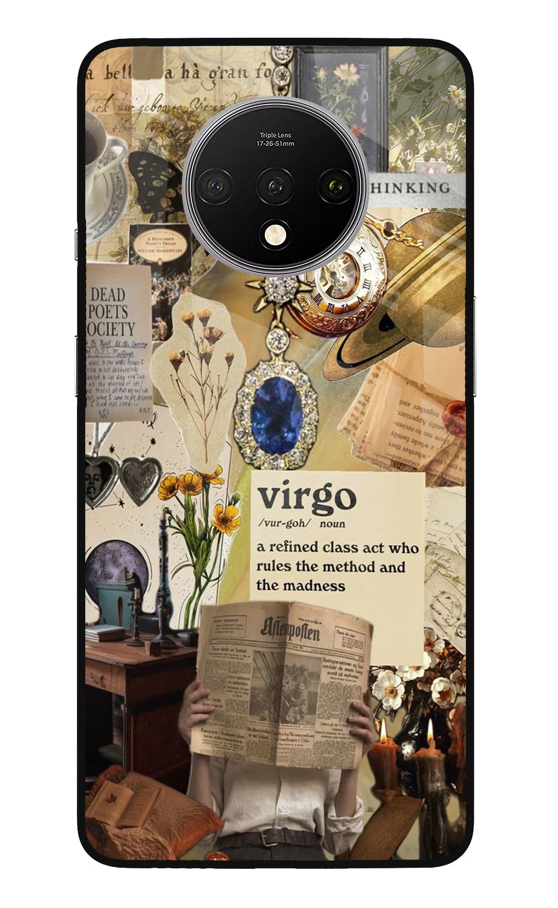Virgo Zodiac Oneplus 7T Glass Case Back Cover by Casekaro