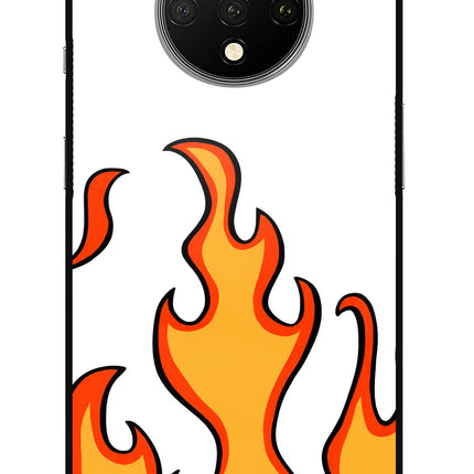 Fired Up – White Oneplus 7T Glass Case