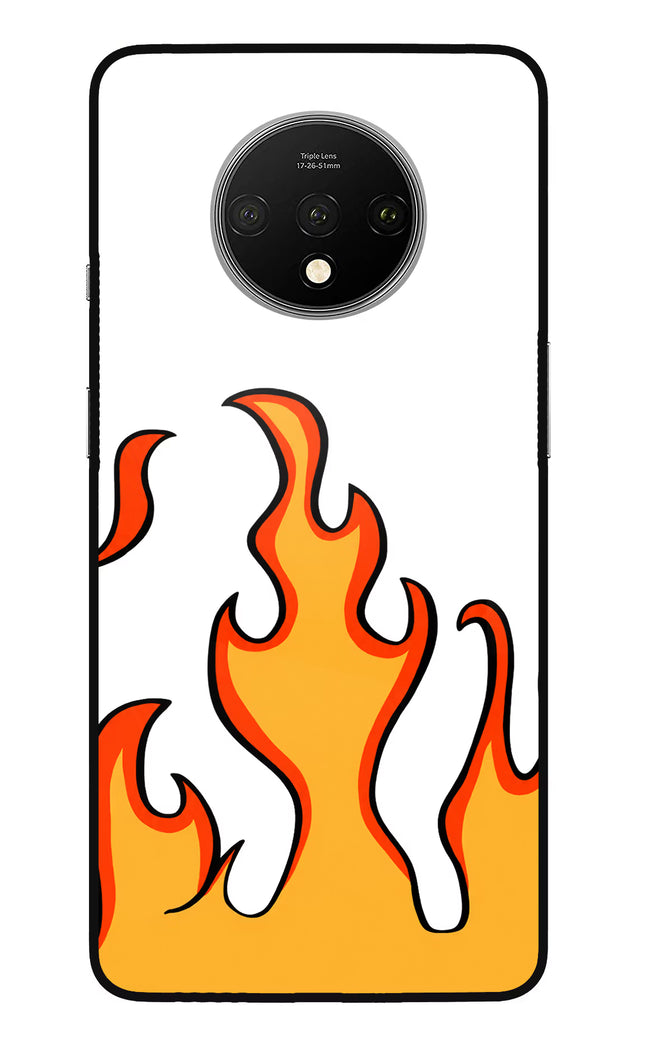 Fired Up – White Oneplus 7T Glass Case