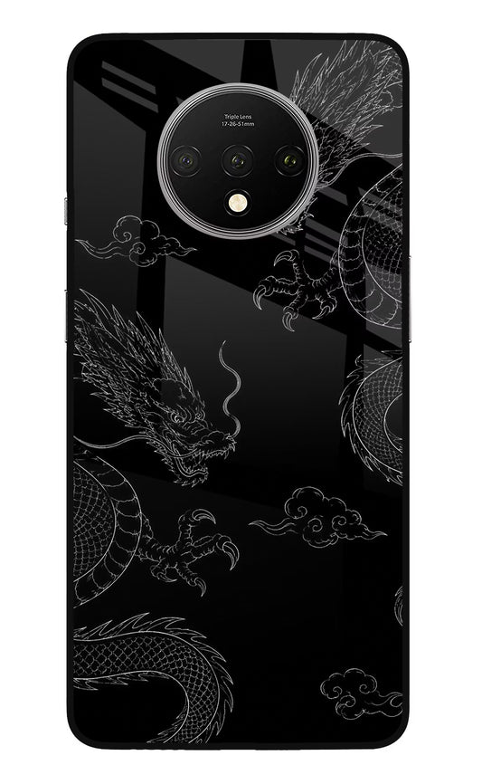 Twin Dragons Oneplus 7T Glass Case