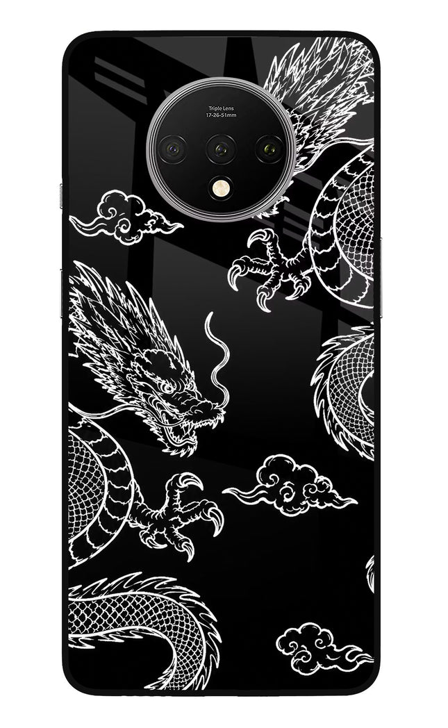 Twin Dragons Oneplus 7T Glass Case