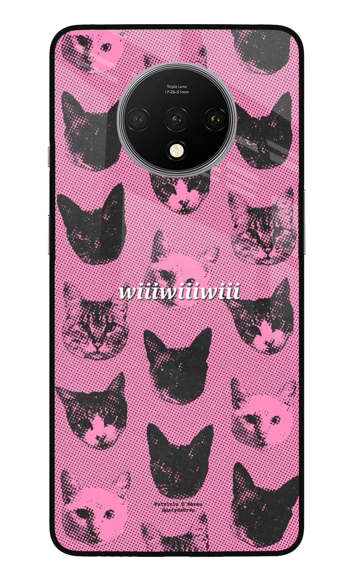 Pink Cats Oneplus 7T Glass Case Back Cover by Casekaro