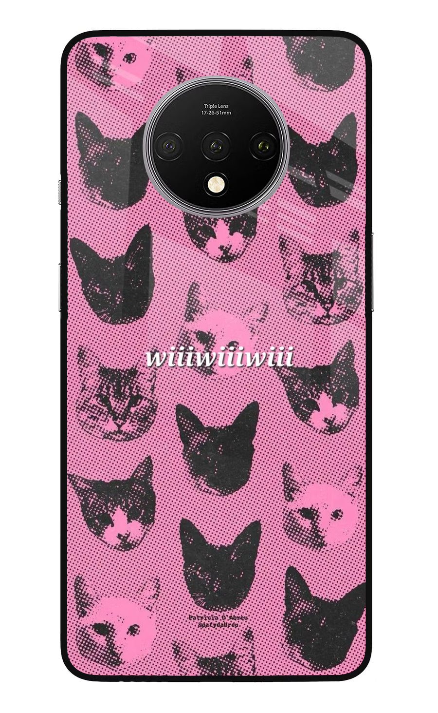 Pink Cats Oneplus 7T Back Cover, Glass case