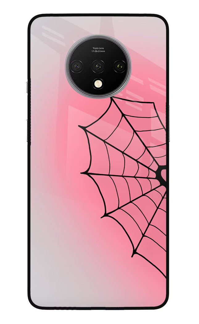 Pink Web Oneplus 7T Glass Case