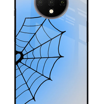 Blue Web Oneplus 7T Glass Case