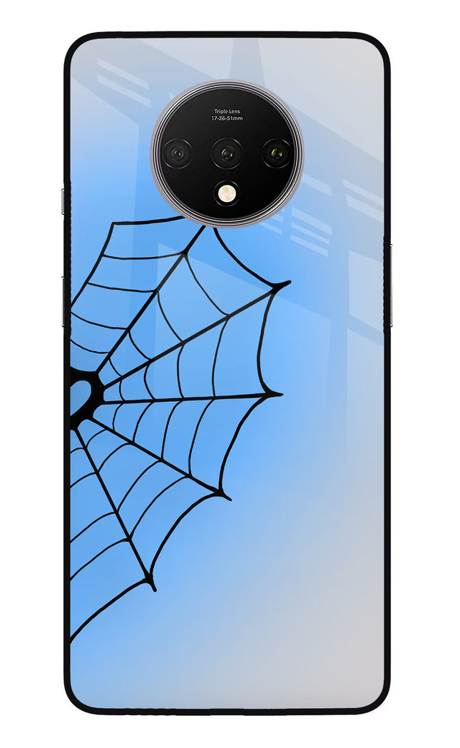Blue Web Oneplus 7T Glass Case