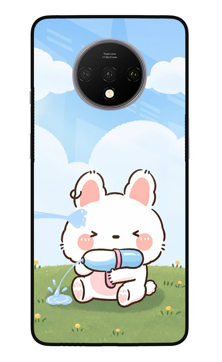 Bunny Treat Oneplus 7T Back Cover, Glass case